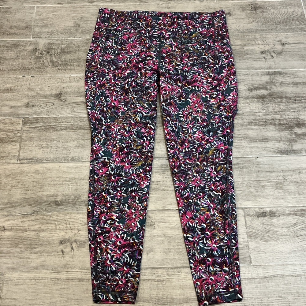 Lululemon Swift Speed HR Tight 28" Floral Athletic Leggings Size 14 Multicolor